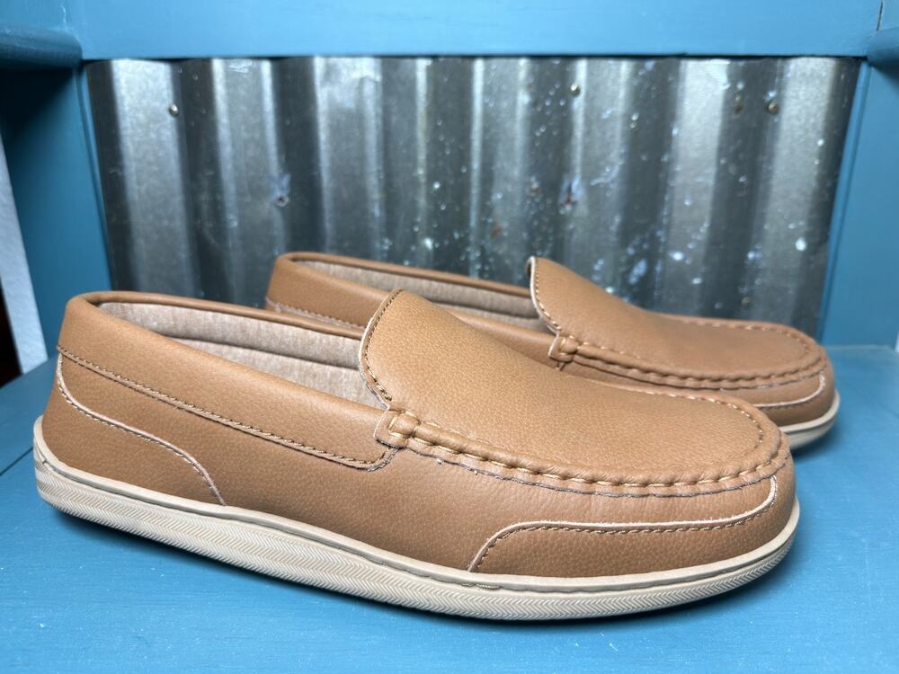 MySlippers MyPillow Mens 12 Brown Leather Moccasin Loafer Slippers Shoes NEW